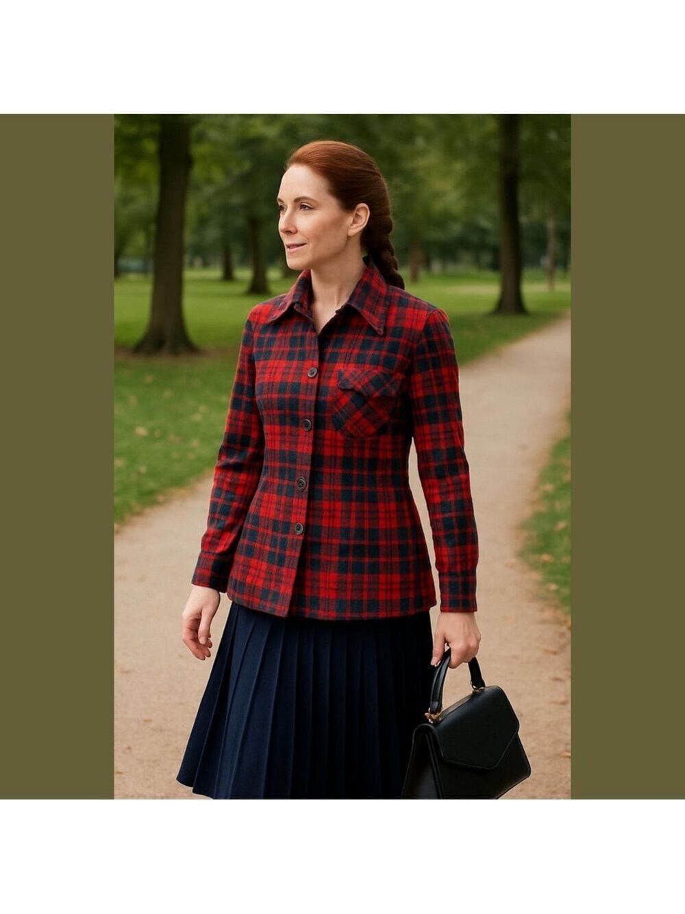 50s PENDLETON WOOL RED & BLUE PLAID MACINNES SCOTTISH TARTAN SHACKET JACKET 12